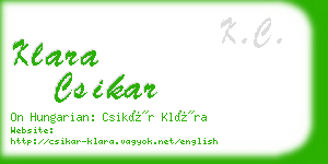 klara csikar business card